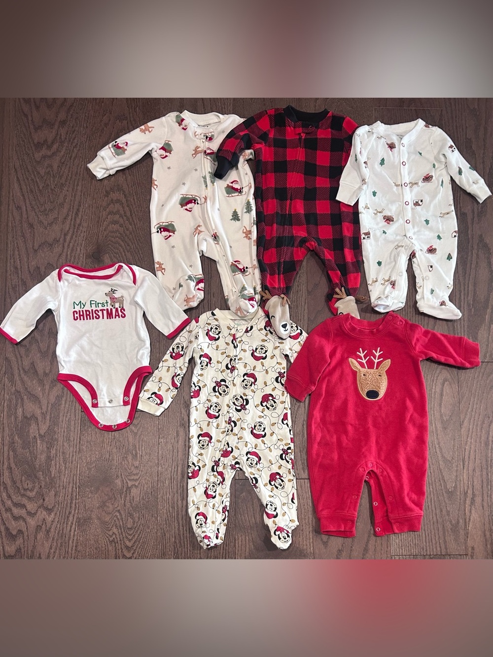 Lot of Size 0-3 month/3 month Baby Christmas Clothing and Sleepers